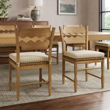 Load image into Gallery viewer, Jax Oak Wood Dining Chair With Wavy Razor Back and Cushion Set of 2 by Modway

