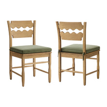 Load image into Gallery viewer, Jax Oak Wood Dining Chair With Wavy Razor Back and Cushion Set of 2 by Modway
