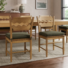 Load image into Gallery viewer, Jax Oak Wood Dining Chair With Wavy Razor Back and Cushion Set of 2 by Modway
