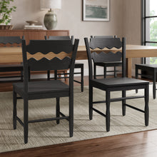 Load image into Gallery viewer, Jax Oak Wood Dining Chair With Wavy Razor Back Set of 2 by Modway

