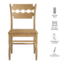 Load image into Gallery viewer, Jax Oak Wood Dining Chair With Wavy Razor Back Set of 2 by Modway
