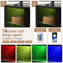 Load image into Gallery viewer, Fireplace Corner TV Stand with LED Lights and Smart APP Control for 50 Inches TV-Black
