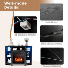 Load image into Gallery viewer, Fireplace Corner TV Stand with LED Lights and Smart APP Control for 50 Inches TV-Black
