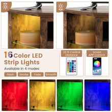 Load image into Gallery viewer, Fireplace Corner TV Stand with LED Lights and Smart APP Control for 50 Inches TV-Rustic Brown
