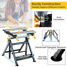 Load image into Gallery viewer, Folding Work Table with Tiltable Platform and 7-level Adjustable Height-Black

