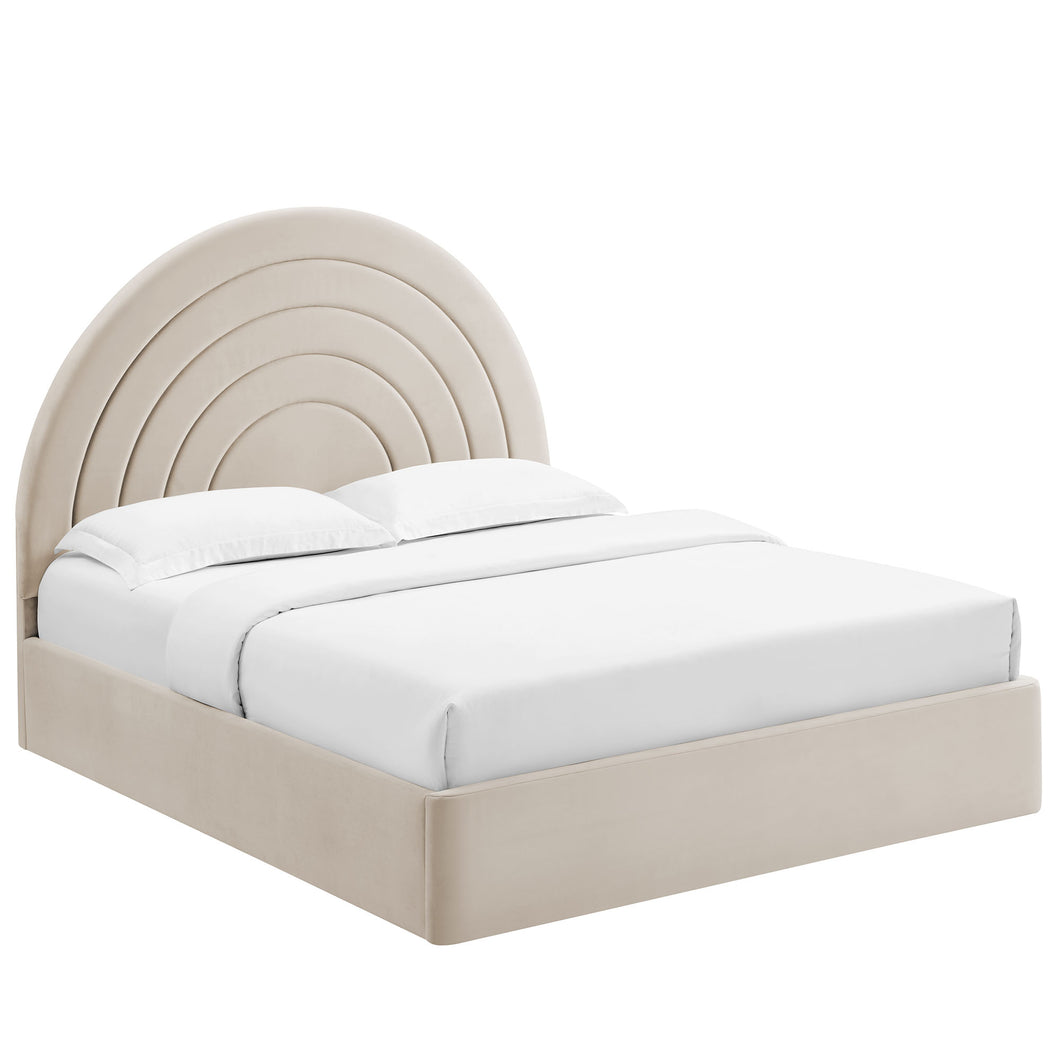 Solana Arched Performance Velvet Queen Platform Bed by Modway