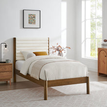 Load image into Gallery viewer, Olea Channel Tufted Boucle Solid Wood Twin Platform Bed by Modway
