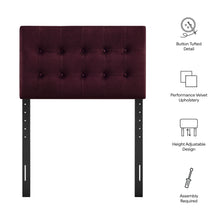 Load image into Gallery viewer, Emily Stain-Resistant Performance Velvet Twin Size Headboard by Modway
