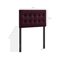 Load image into Gallery viewer, Emily Stain-Resistant Performance Velvet Twin Size Headboard by Modway
