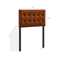 Load image into Gallery viewer, Emily Stain-Resistant Performance Velvet Twin Size Headboard by Modway
