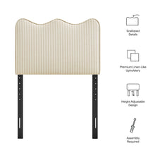 Load image into Gallery viewer, Athena Striped Fabric Upholstered Twin Size Headboard by Modway
