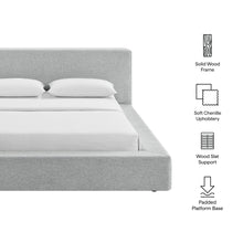 Load image into Gallery viewer, Luma Chenille Upholstered King Platform Bed Frame by Modway
