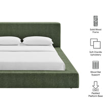 Load image into Gallery viewer, Luma Chenille Upholstered King Platform Bed Frame by Modway
