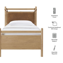 Load image into Gallery viewer, Leni Twin Size Vegan Leather and Wood Platform Bed Frame by Modway
