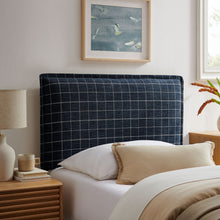 Load image into Gallery viewer, Camille Checkered Linen Blend Twin Size Headboard by Modway
