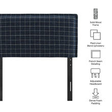 Load image into Gallery viewer, Camille Checkered Linen Blend Twin Size Headboard by Modway
