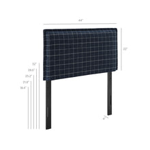 Load image into Gallery viewer, Camille Checkered Linen Blend Twin Size Headboard by Modway
