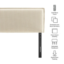 Load image into Gallery viewer, Camille Striped Linen Blend King Size Headboard by Modway
