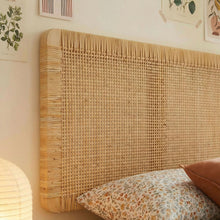 Load image into Gallery viewer, Sandy Wall Mounted Wood and Rattan Twin Size Headboard by Modway
