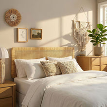 Load image into Gallery viewer, Sandy Wall Mounted Wood and Rattan Full Size Headboard by Modway
