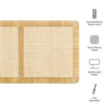 Load image into Gallery viewer, Sandy Wall Mounted Wood and Rattan Queen Size Headboard by Modway

