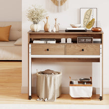 Load image into Gallery viewer, Extendable Computer Desk with Pull Out Secondary Desk-Natural
