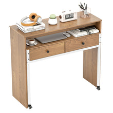 Load image into Gallery viewer, Extendable Computer Desk with Pull Out Secondary Desk-Natural
