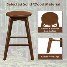 Load image into Gallery viewer, 2 Set of 24.5 Inch Counter Height Bar Stool with Rubber Wood Frame
