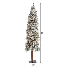 Load image into Gallery viewer, 7&#39; Flocked Gr&amp; Alpine Artificial Christmas Tree w/ 400 Clear Lights
