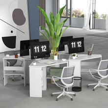 Load image into Gallery viewer, Corner Computer Desk Triangle Writing Workstation with Storage Shelf-White
