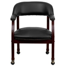 Load image into Gallery viewer, Black Vinyl Luxurious Conference Chair with Accent Nail Trim and Casters
