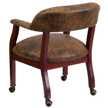 Load image into Gallery viewer, Bomber Jacket Brown Luxurious Conference Chair with Accent Nail Trim and Casters
