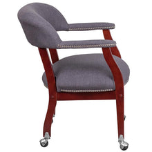 Load image into Gallery viewer, Gray Fabric Luxurious Conference Chair with Accent Nail Trim and Casters
