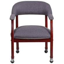 Load image into Gallery viewer, Gray Fabric Luxurious Conference Chair with Accent Nail Trim and Casters
