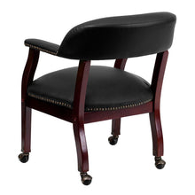 Load image into Gallery viewer, Black LeatherSoft Conference Chair with Accent Nail Trim and Casters
