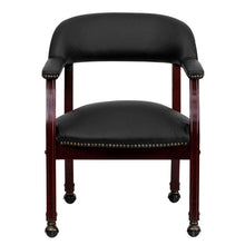 Load image into Gallery viewer, Black LeatherSoft Conference Chair with Accent Nail Trim and Casters
