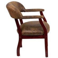 Load image into Gallery viewer, Bomber Jacket Brown Luxurious Conference Chair with Accent Nail Trim
