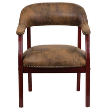 Load image into Gallery viewer, Bomber Jacket Brown Luxurious Conference Chair with Accent Nail Trim
