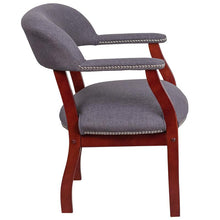 Load image into Gallery viewer, Gray Fabric Luxurious Conference Chair with Accent Nail Trim
