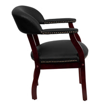 Load image into Gallery viewer, Black LeatherSoft Conference Chair with Accent Nail Trim
