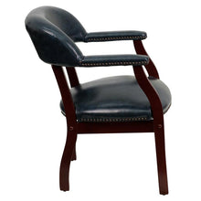 Load image into Gallery viewer, Navy Vinyl Luxurious Conference Chair with Accent Nail Trim
