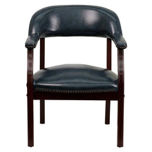 Load image into Gallery viewer, Navy Vinyl Luxurious Conference Chair with Accent Nail Trim
