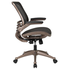 Load image into Gallery viewer, Mid-Back Black Mesh Executive Swivel Office Chair with Melrose Gold Frame
