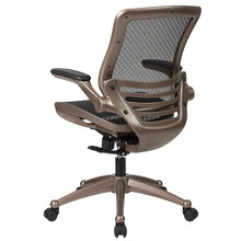 Load image into Gallery viewer, Mid-Back Black Mesh Executive Swivel Office Chair with Melrose Gold Frame
