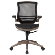 Load image into Gallery viewer, Mid-Back Black Mesh Executive Swivel Office Chair with Melrose Gold Frame
