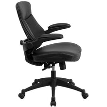 Load image into Gallery viewer, Mid-Back Black Executive Swivel Office Chair Angle Adjustment and Flip-Up Arms
