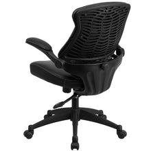 Load image into Gallery viewer, Mid-Back Black Executive Swivel Office Chair Angle Adjustment and Flip-Up Arms
