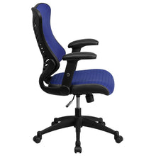 Load image into Gallery viewer, High Back Designer Blue Mesh Executive Swivel Office Chair with Adjustable Arms
