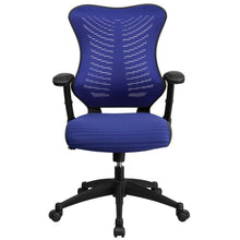 Load image into Gallery viewer, High Back Designer Blue Mesh Executive Swivel Office Chair with Adjustable Arms
