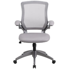 Load image into Gallery viewer, Mid-Back Gray Mesh Swivel Task Office Chair with Gray Frame and Flip-Up Arms
